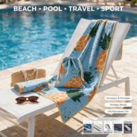 Serviette de plage en microfibre gaufrée, séchage rapide, anti-sable, douce, absorbante, légère, pour l'été, la natation et les voyages