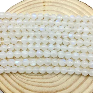 High Quality Grade Natural Moon Stone Beads Moonstone Round Bead String For Hand Making DIY Jewelry Bracelets Supplies