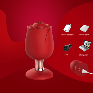 Odeco Adulto Brinquedos Recarregável Mulher Rose Sex Toys Clitoris Rose Vibrador Chupando Rose Vibrador - Product Image 5