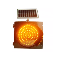 Solarbetriebene LED-Blinkleuchte Gelb-Rot 300mm Stroboskop-Warnleuchten Blinkende Laterne Warnbeleuchtung