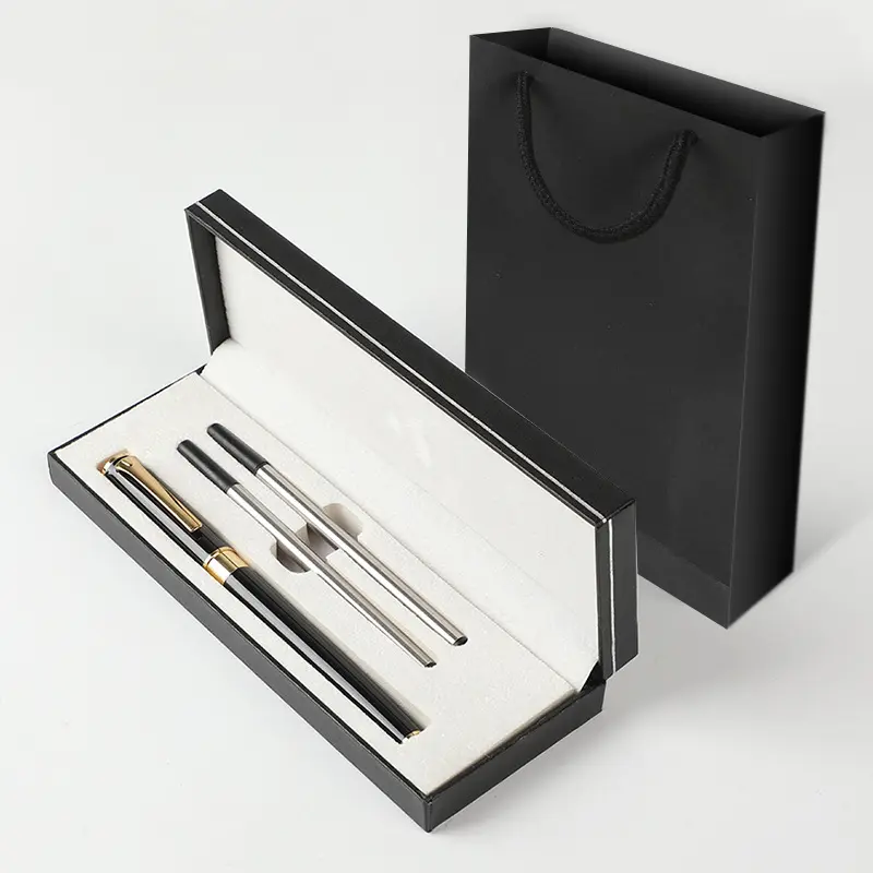 Stylos à bille en acier inoxydable, accessoire de bureau, pour Signature, bureau, en argent, rouleau, encre noire, pour écriture