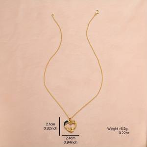 Mode <span class=keywords><strong>Anima</strong></span> dauphin élégant collier breloque cadeau bijoux sirène dauphin creux amour <span class=keywords><strong>coeur</strong></span> pendentif collier pour femmes filles - Product Image 3