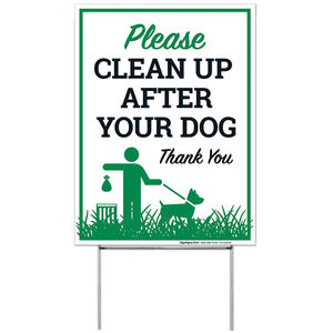 도매 Huabao 사용자 정의 UV 인쇄 골판지 플라스틱 개 마당 표지판 스테이크 직사각형 아니 오줌 똥 정원을위한 잔디 장식품 - Product Image 1