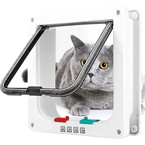 Pet Cat Door Flap Weatherproof Free Entry Hole 2 Way Plastic Material Installation For Interior Exterior Door