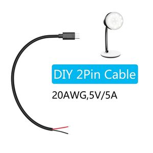 Cavo di alimentazione USB da C a <span class=keywords><strong>2</strong></span> Pin cavo aperto da 11 pollici, 20AWG 5V/5A USB tipo C - Product Image 5
