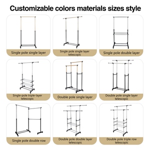 <span class=keywords><strong>Porte</strong></span>-vêtements multifonctionnel portable sur roulettes avec support réglable en hauteur pour l'affichage de la literie, des sacs et des manteaux - Product Image 3