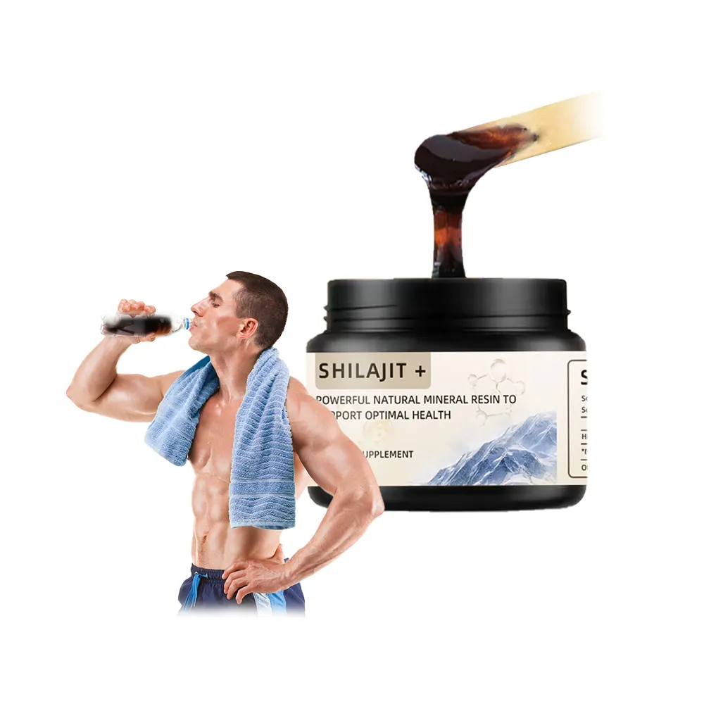 Suplemen makanan Pria Fitness resin shilajit organik untuk fokus & energi kekebalan