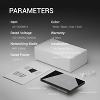 MEZEEN 3 Gang Smart Wi-Fi Lumière LED Interrupteur Tactile Panneau de Verre Télécommande Électrique Sans Fil Compatible avec pour Tuya App Zigbee