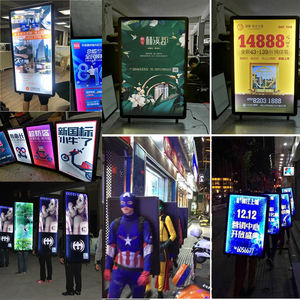 Publicidad 32 pulgadas pantalla LCD mochila caja de luz señalización digital reproductor multimedia portátil caminar <span class=keywords><strong>cartelera</strong></span> - Product Image 6