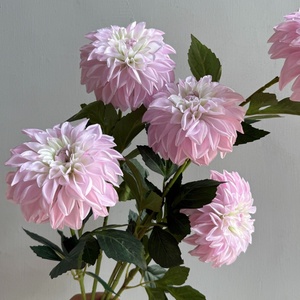 Nuovo Design Fiore di Dalia Artificiale in Seta, Singola Testa Rosa e Bianca, Fiori Artificiali di Dalia per Decorazioni Matrimoniali - Product Image 6
