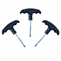 Penjualan Langsung Pabrik Kunci Allen Tipe T Gagang Hitam Galvanis Kekerasan Tinggi Metrik 3mm/4mm/5mm