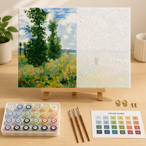 Kit de Pintura por Números, Paisaje de Prado Impresionista para Adultos Principiantes, Pintura Acrílica DIY, 16x20 Pulgadas - Product Image 5