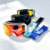 Masque de ski à lentille magnétique interchangeable, vision large, système de verrouillage latéral, sangle à dégagement rapide, anti-buée UV400, masque de snowboard