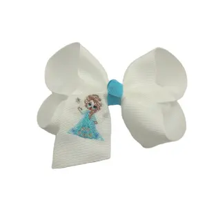 Customizable Embroidered Bows Cartoon Princess Mouse Character Hair Clip Kids Assesories With High Quality