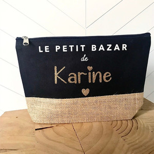 Bán Buôn Thân Thiện Với Môi Vải + Cây Gai Dầu Đay Trang Điểm Pouch Dây Kéo Biểu Tượng Tùy Chỉnh Thời Trang Vải Bố Mỹ Phẩm Túi Thân Thiện Với Môi Đay Dây Kéo - Product Image 3