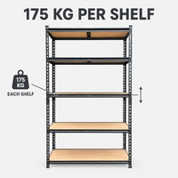 Étagère de rangement métallique réglable sans boulons DIY, noire, 5 niveaux, organisateur pour la maison et le garage