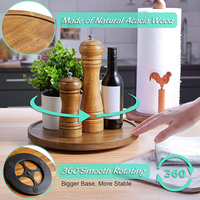 Plateau de rangement rotatif en bois d'acacia, plateau décoratif rond, adapté au comptoir de cuisine, à la décoration de table basse.