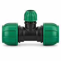 Raccord de compression en T réducteur Plantrising R2002 PN12.5 en PP avec joint NBR 25-110mm pour tuyaux HDPE/PE