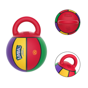 GiGwi Interactive Pet Sports Gummi Basketball Luftgepumptes Hundes pielzeug 14cm Basketball mit Gummi griff für mittlere Hunde - Product Image 4