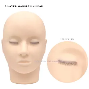 New Style Volume Lash Extension Training Mannequin Head Lashes 60/80/100/120/150 Hairs