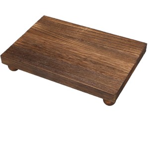 Solid Wood Soap <b>Dish</b> Rectangular Minimalist Design With Legs Heavy Burn Color Natural Wood Material Bathroom Storage <b>Rack</b> - Product Image 1