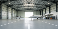 Hangar d'avion préfabriqué en acier, conception personnalisée résistante aux vents, installation rapide, structure métallique économique pour le stockage d'avions privés