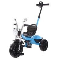Tricycle pour bébé de 2 ans, avec poignée de poussée, modèle 2021, 3 roues, éclairage LED, tricycle à roulettes, vélo pour enfant, poussette