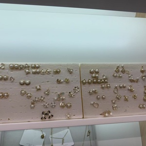 New Women's Classic White Pink Cubic Geometric Pattern Stud Earrings Full <b>Simulate</b> <b>Diamond</b> Flower Design Zircon for Party - Product Image 6