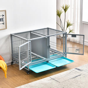 Meilleure vente Heavy Duty Dog Crate-Structure de tube carré en métal, gris, avec palettes, personnalisé - Product Image 3
