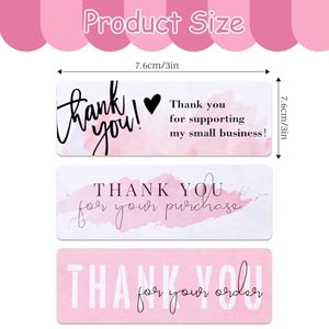 Matte Finish Coated Paper Thank You Design Adhesive <b>Sticker</b> Colorful Label for Packaging During Holidays - Product Image 3