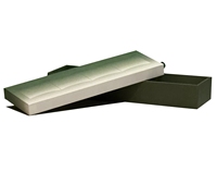 Boîte à bijoux en carton vert personnalisée avec poignées en carton laminé dur Bandes de caoutchouc Couvercles supérieurs et inférieurs étanches
