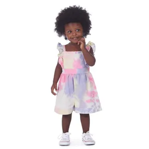 ODM בוטיק מותג תינוקת שמלת קיץ לילדה 2-10 שנה ורוד עניבה לצבוע פעוט שמלות Jumper