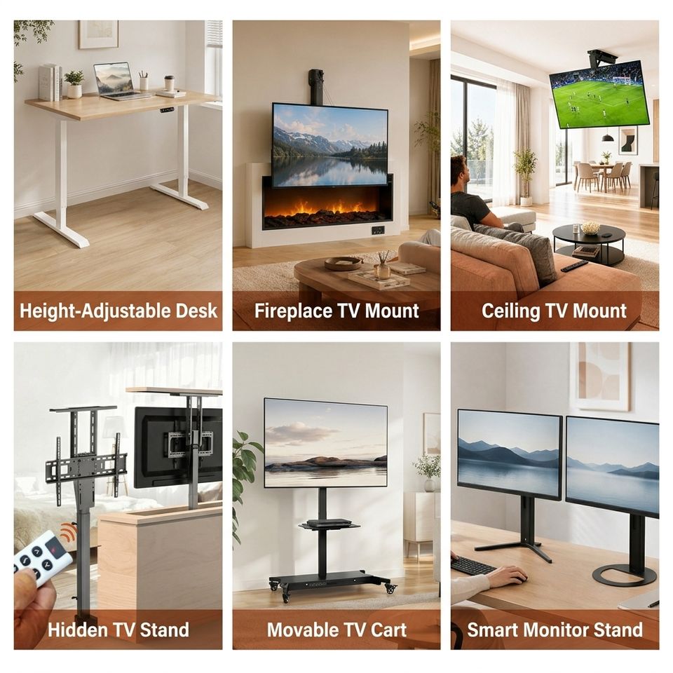 Electric Height Adjustable Monitor Stand Riser Ergonomic Smart Desktop ...