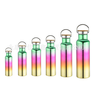Bouteille isotherme sous vide 12/18/25/32 oz, pour boissons, sport, gym, randonnée, <span class=keywords><strong>vélo</strong></span>, <span class=keywords><strong>en</strong></span> acier inoxydable avec revêtement poudré, avec couvercles <span class=keywords><strong>en</strong></span> <span class=keywords><strong>bambou</strong></span> - Product Image 2