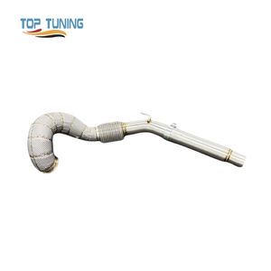 Tuyau de descente pour VW <span class=keywords><strong>Golf</strong></span> MK7/MK7.5 <span class=keywords><strong>GTI</strong></span> 2.0T 2014-2020 en acier inoxydable, système d'échappement de voiture haute performance, tuyau de descente catalyseur à haut débit - Product Image 1