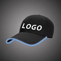 Casquette de baseball LED en coton à motif football scintillant – Idéale pour la culture des fans, le streetwear, les festivals de musique et les événements sociaux