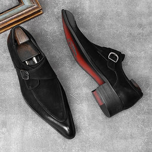 Zapatos de vestir formales de cuero brocado grabado a mano de alta gama para hombre, transpirables, antideslizantes, para bodas, con punta cuadrada y para calzado de talla grande. - Product Image 5