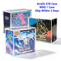 Prix d'usine – Boîtier de protection en acrylique transparent 5 mm anti-UV à aimant puissant pour collection TCG Elite Trainer Box (ETB)