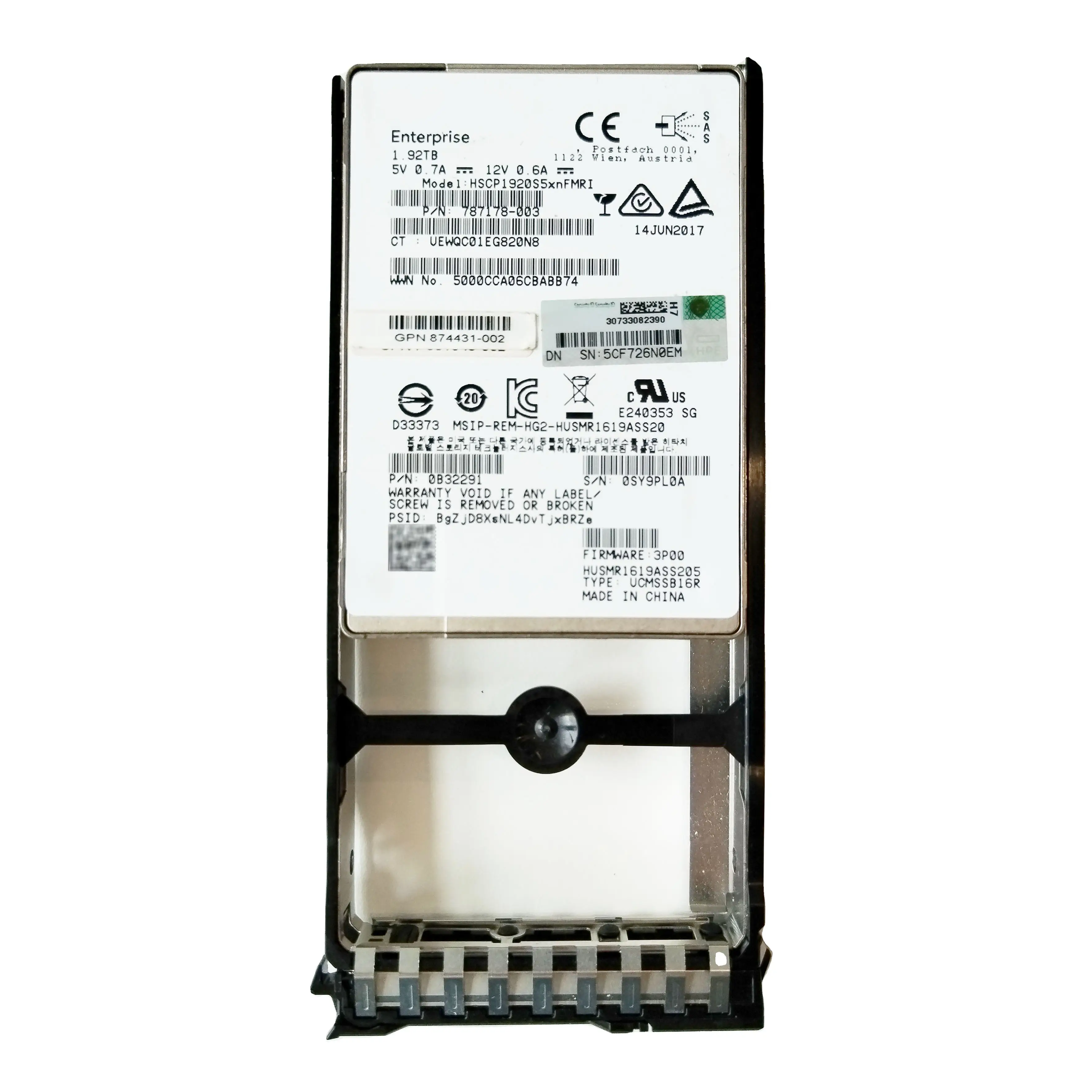 3PAR 1.92テラバイトインチSAS6GSSD K2P89B HSCP1920S5xnFMRI 810758-001 787178-003サーバー内蔵SddハードディスクバルクSsdハードドライブ