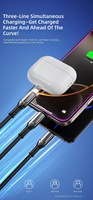 Câble de charge rapide 3 en 1 120W, arrêt automatique, charge complète en 30 min, accepte les commandes OEM, cordon de charge multi-interface pour tous les appareils