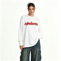AMCLEVER 2026 T-shirts longs pour hommes DTG DTF, Chemises à manches courtes unisexe Streetwear, Impressions artistiques DTG DTF, Impression sur soie, Personnalisation OEM