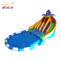 Toboggan aquatique gonflable en PVC hermétique, design pieuvre, pour usage commercial extérieur, grande capacité, idéal pour centres commerciaux