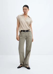 Chaleco suéter tejido suave <span class=keywords><strong>Jersey</strong></span> <span class=keywords><strong>cuello</strong></span> polo mezcla <span class=keywords><strong>lana</strong></span> Cachemira otoño-invierno nuevo personalizado - Product Image 5