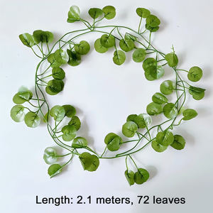 Guirlande de feuilles vertes artificielles en plastique de 2,1 m, résistante à l'eau, respectueuse de l'environnement, de haute qualité, pour décoration murale DIY à la maison - Product Image 3