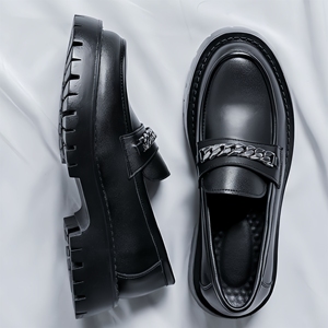 Chaussures habillées et Richelieu imperméables pour hommes, en cuir souple avec amorti, semelle épaisse et talon robuste, <span class=keywords><strong>style</strong></span> mocassins - Product Image 4