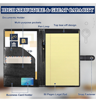 Portafolio de Cuero PU Haoran con Logotipo Personalizado, Carpeta de Archivos Desgarrable de Tamaño Legal (8.5 x 14 Pulgadas) para Bloc de Notas, Venta al por Mayor