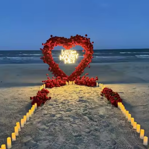 Arco di Fiori Artificiali a Forma di Cuore Personalizzato per Decorazioni di Matrimoni - Product Image 6