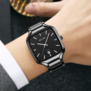 Reloj de Pulsera de Cuarzo para Hombre, Diseño Cuadrado Simple, Tres Agujas, Esfera de 38 mm, Acero Inoxidable Hecho a Medida, Resistente al Agua 3ATM, Estilo Ejecutivo - Product Image 5