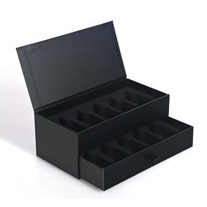 <b>Custom</b> Luxury Double Door Opening Flip Cover Drawer Cosmetic Gift Box Rigid <b>Lipstick</b> Packaging for Beauty Products - Product Image 4