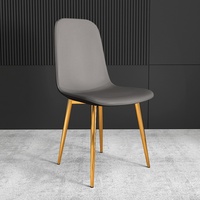Chaise de salle à manger moderne minimaliste en métal, chaise de salle à manger en cuir pour la maison, le restaurant, l'hôtel